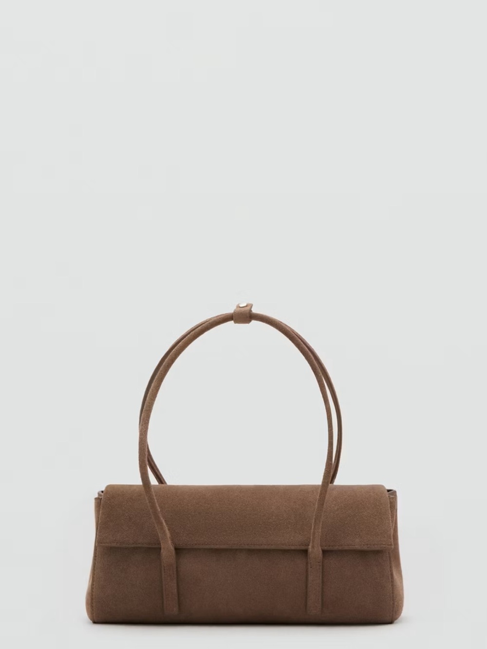Mango 100% Suede Shoulder Bag Medium Brown Caramel NWOT - Picture 6 of 6